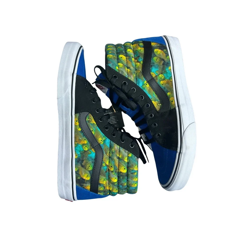 Vans x National Geographic Sk8-Hi Reissue‎ Blue Black Fish Print Mens 12 Sneaker